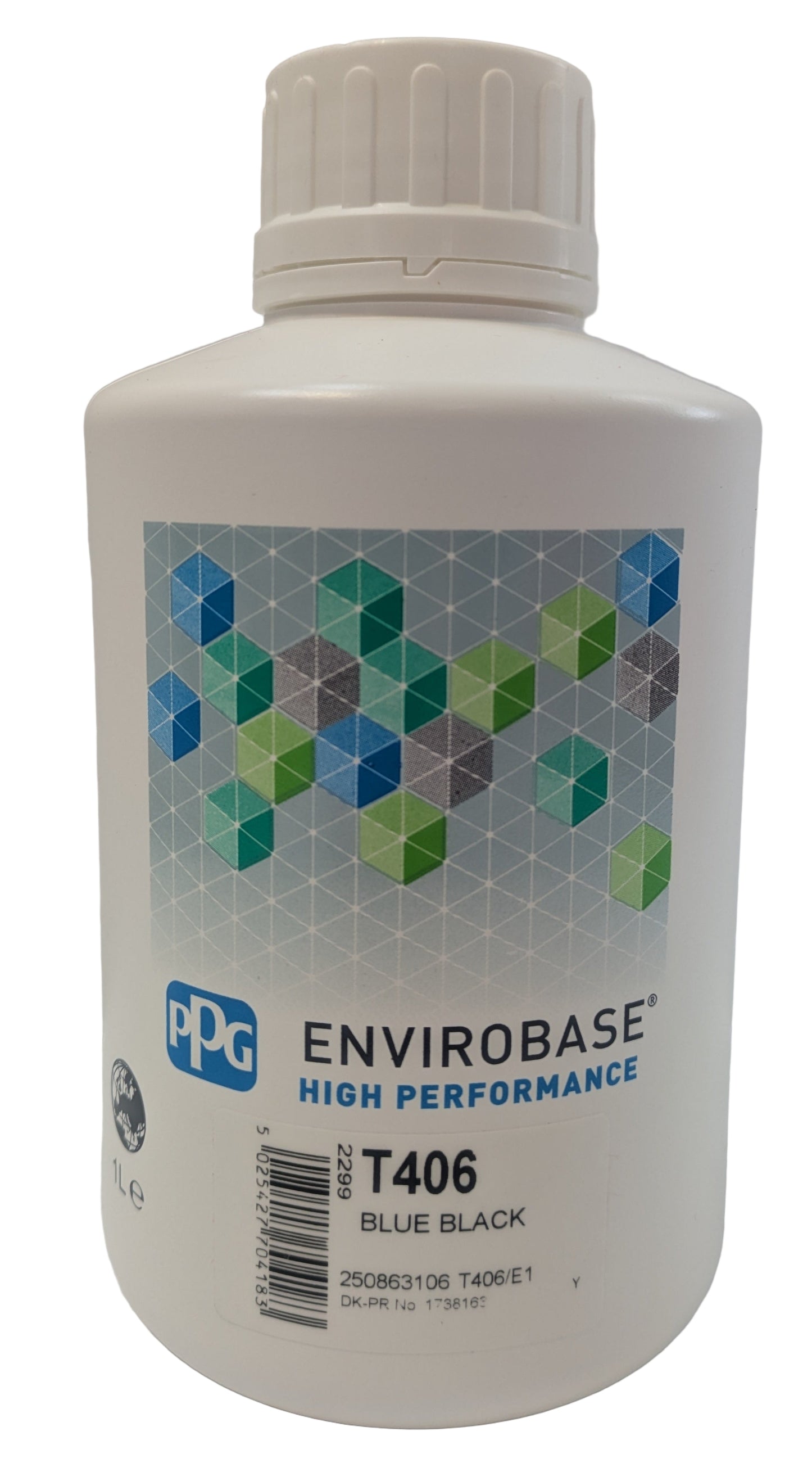 PPG T406 Blue Black Envirobase High Performance Automotive Paint Tint - 1 L