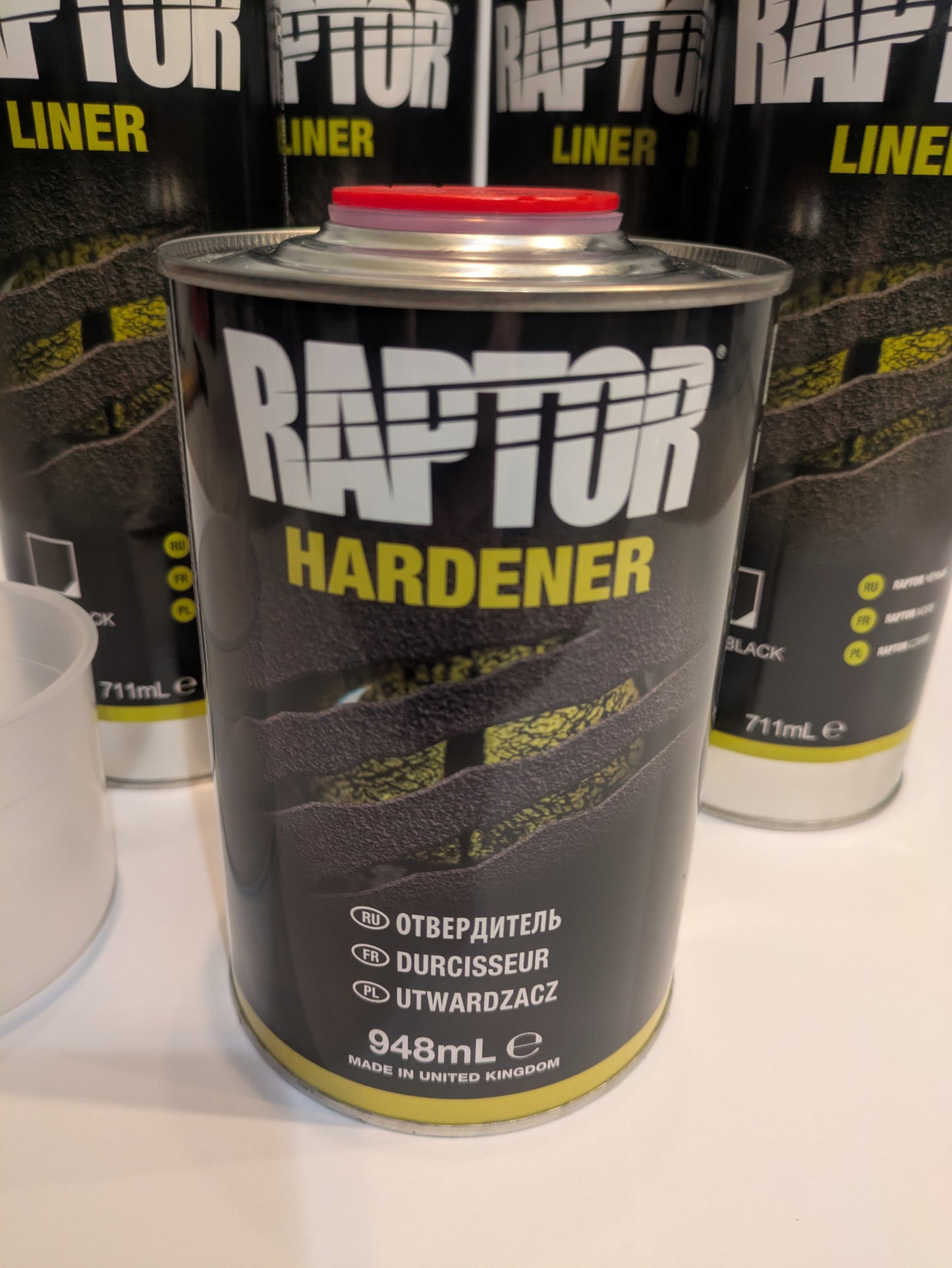 3.8ltr (1 gallon) Upol Black Raptor Kit With Spray Gun