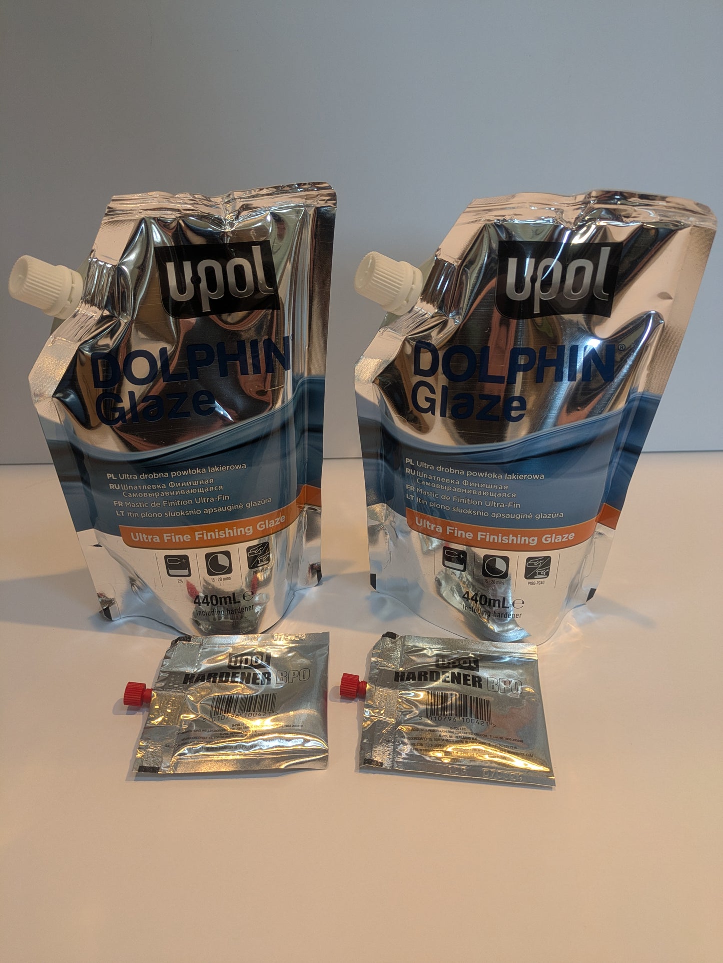 2 pouches - 440 ml Dolphin Glaze Brushable Ultra Fine Finishing Glaze