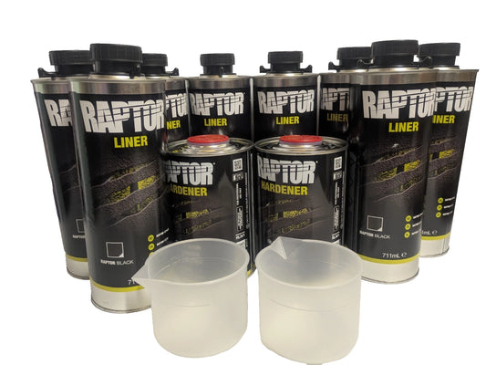 2 gallon Upol Black Raptor Kit With Spray Gun