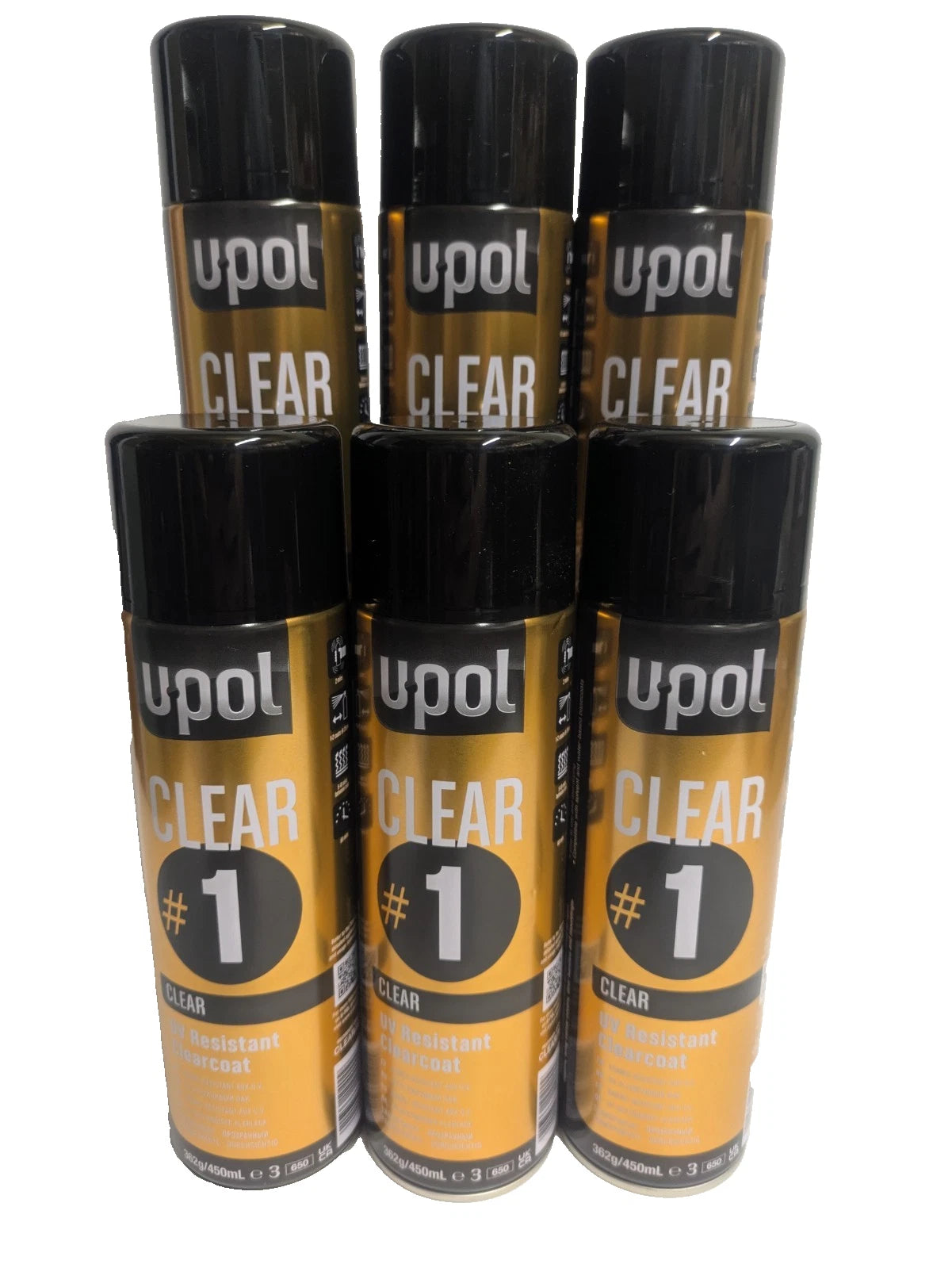 Upol Clear #1 Aerosol UV Resistant Clearcoat 6 pack