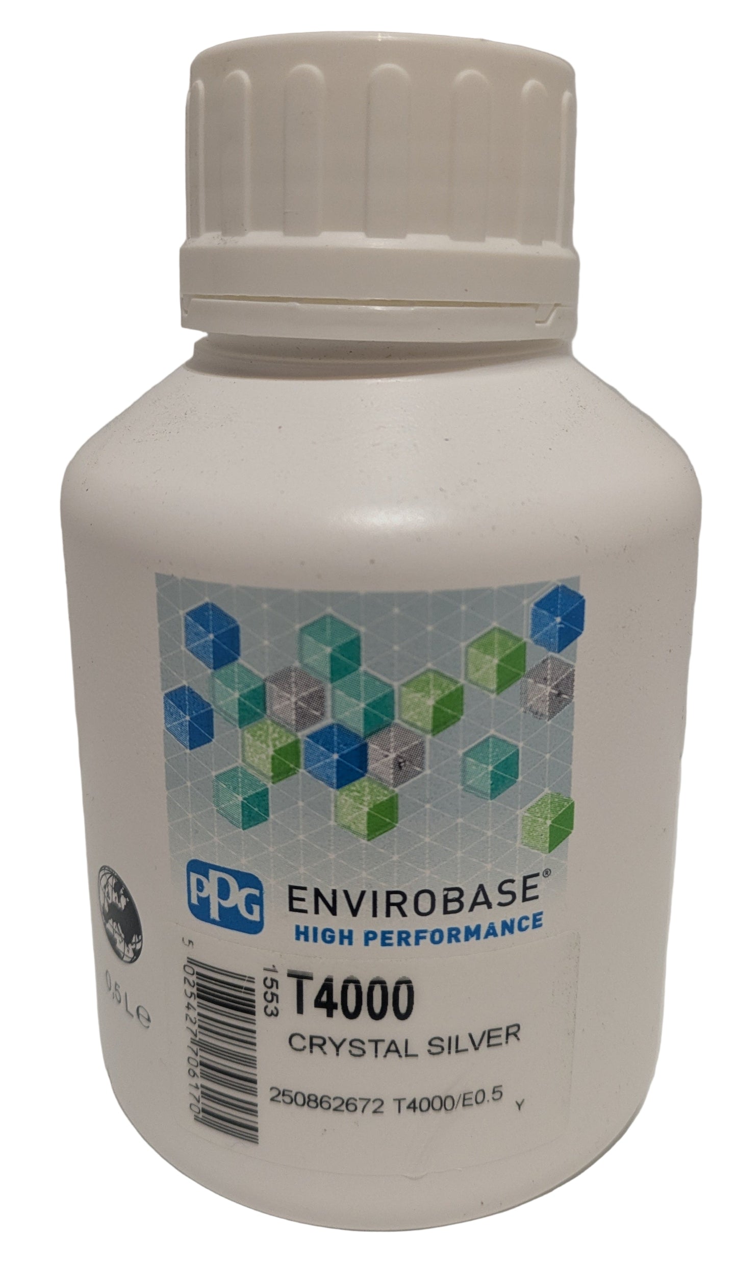 PPG T4000 Crystal Silver Envirobase High Performance Automotive Paint Tint - 0.5L