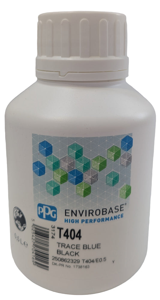 PPG T404 Trace Blue Black Envirobase High Performance Automotive Paint Tint 0.5 liter