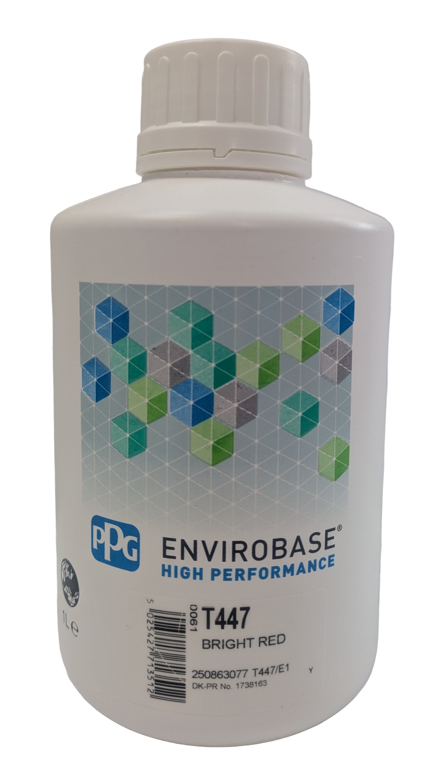 PPG T447 Bright Red Envirobase High Performance Automotive Paint Tint - 1 Liter