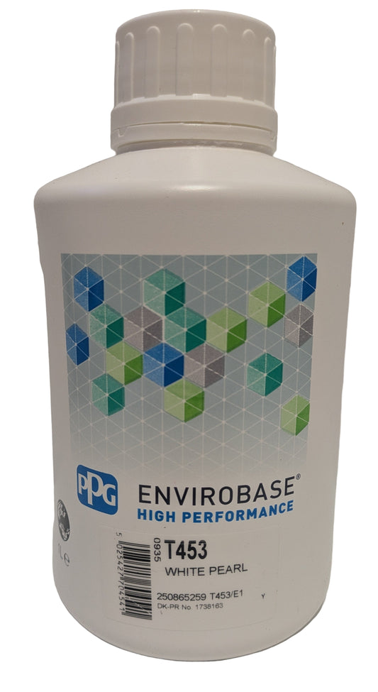 PPG T453 White Pearl Envirobase High Performance Automotive Paint Tint - 1 L