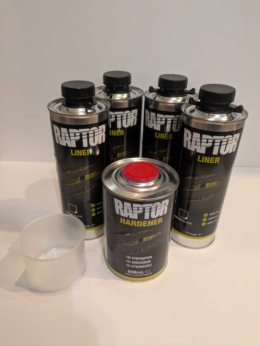 3.8ltr (1 gallon) Upol Black Raptor Kit
