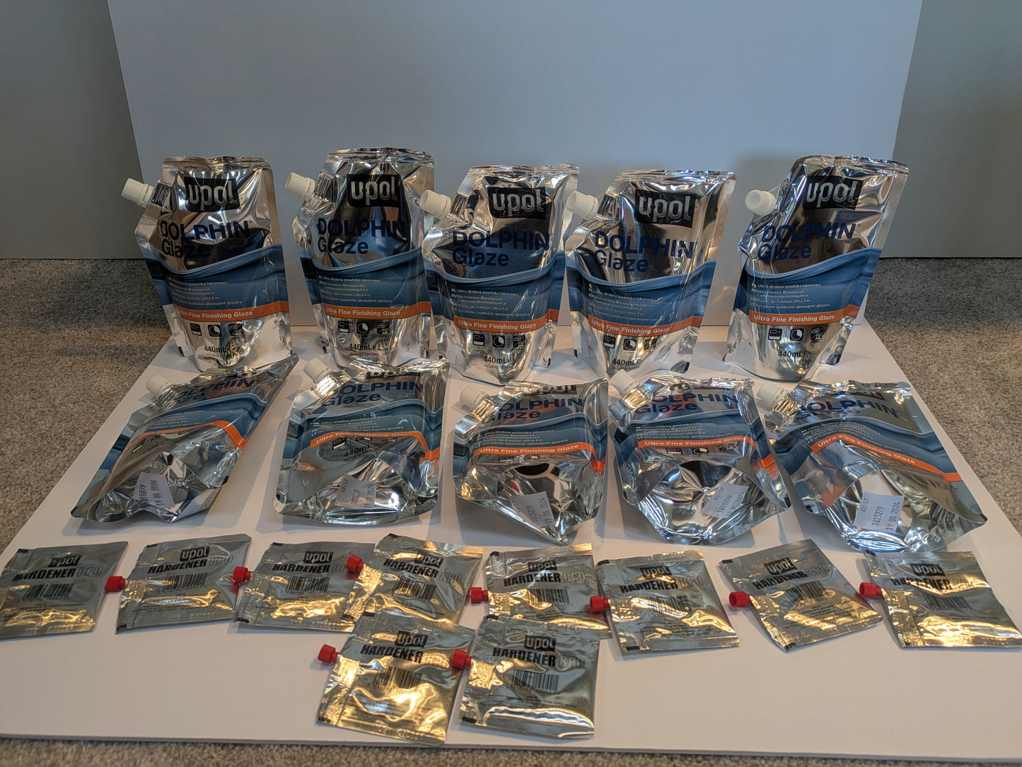 10 pouches - 440 ml Dolphin Glaze Brushable Ultra Fine Finishing Glaze