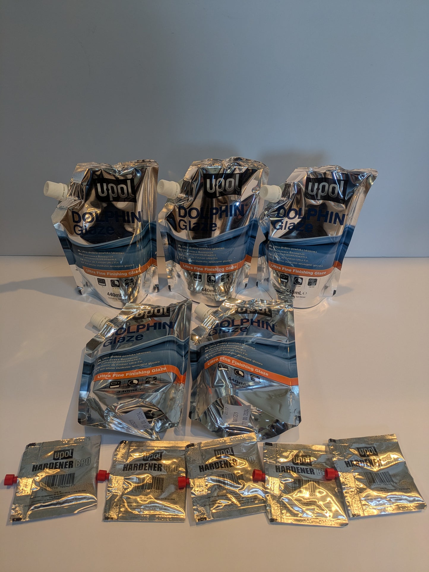 5 pouches - 440 ml Dolphin Glaze Brushable Ultra Fine Finishing Glaze